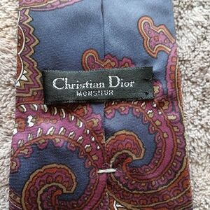Dior Monsieur Purple Paisley Silk Tie